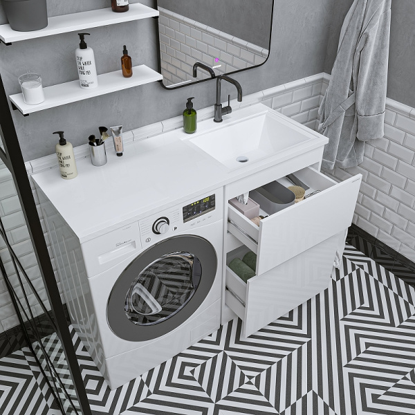 Тумба под стиральную машину Grossman МАРСАЛ-60  121203 белая