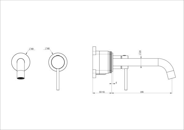 Смеситель для раковины встраиваемый WONZON & WOGHAND STICK, брашированный никель WW-88869017-BN Смеситель для раковины встраиваемый WONZON & WOGHAND STICK, брашированный никель WW-88869017-BN