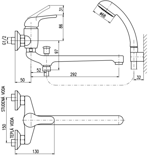 Смеситель для ванны Rav Slezak Sazava SA557.5/1