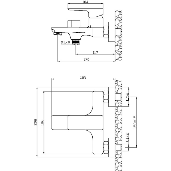 Смеситель для ванны ESKO BERLIN BR 54