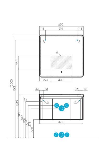 Зеркало Aquaton Шерилл 85 1A210302SH010