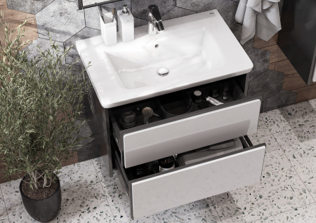 Тумба под раковину Roca Ronda 70 белый глянец/антрацит ZRU9302964
