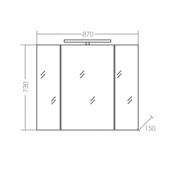 Зеркальный шкаф (87х73)  СаНта Стандарт 90 113018