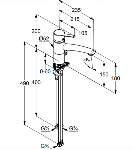 Смеситель для кухни Kludi Trendo 335770575