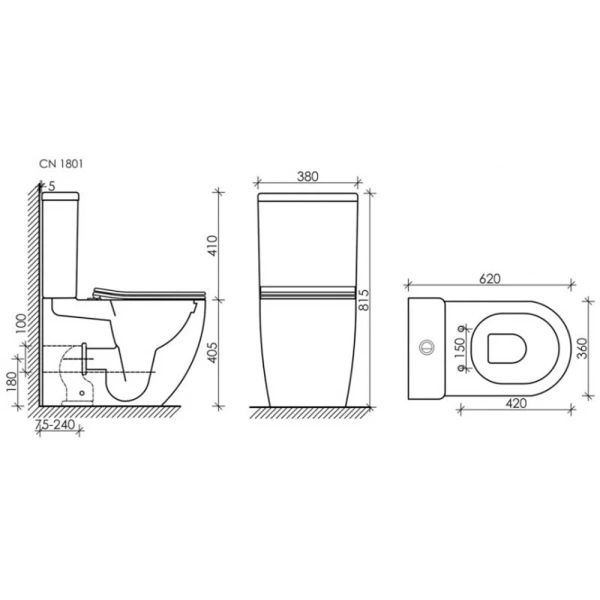 Бачок для унитаза Ceramica Nova Mia CN1801-T