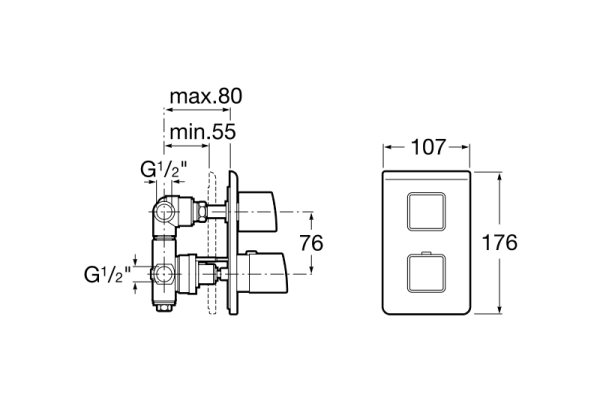 Термостат для душа Roca Thesis A5A2850C00