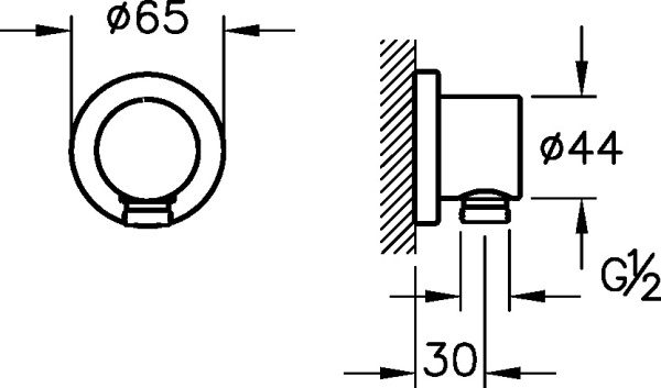Переходник для ручного душа Vitra Dynamic S A45223, хром 