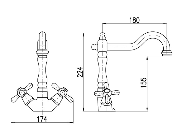 Смеситель для кухни Rav Slezak Morava MK120.5/8BC
