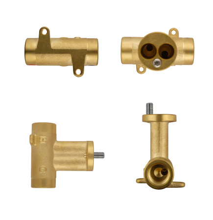 Смеситель с гигиеническим душем и термостатом встраиваемый WONZON & WOGHAND, брашированное золото WW-88819903-BG