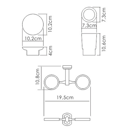 Стакан для зубных щеток и мыльница Wasserkraft K-28126 SET1496