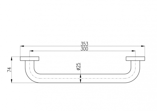 Поручень прямой 355 мм Rav Slezak COA0705