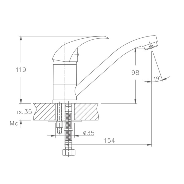 Смеситель для кухни Haiba HB4515 Смеситель для кухни Haiba HB4515