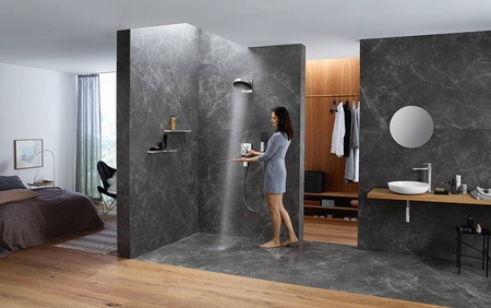 Верхний душ с кронштейном Hansgrohe Rainfinity 250 1jet 26226000 хром