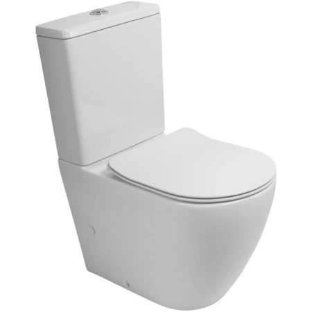 Чаша напольного безободкового унитаза BelBagno Sfera-R BB2141CP-TOR/SC без бачка с сиденьем микролифт