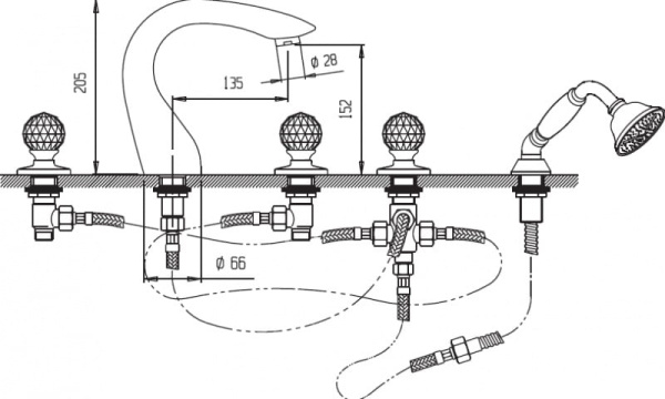 Смеситель для ванны Cezares Atlantis ATLANTIS-BVD-03/24-Sw