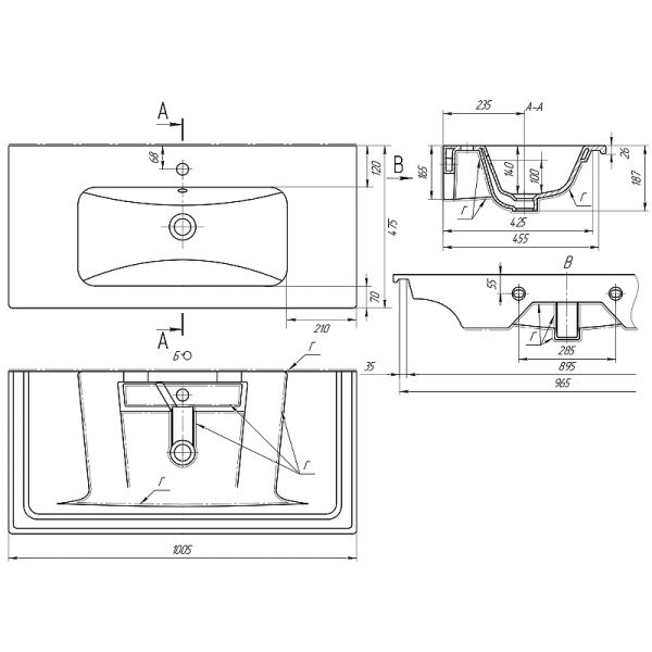 Раковина Art&Max Эйфория-100 641235