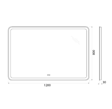 Зеркало BelBagno SPC-MAR-1200-800-LED-TCH-WARM