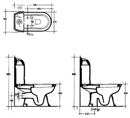 Бачок для унитаза Althea Ceramica Rose 24014bi