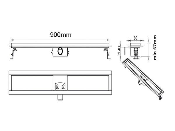 Лоток душевой Zorg Sanitary ZR T3A 900*67