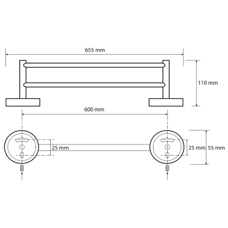 Полотенцедержатель двойной Bemeta Dark 104204050
