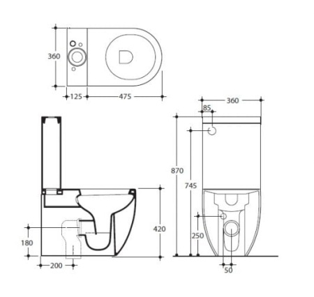 Чаша унитаза Kerasan Flo 311701 белый, без сиденья и бачка