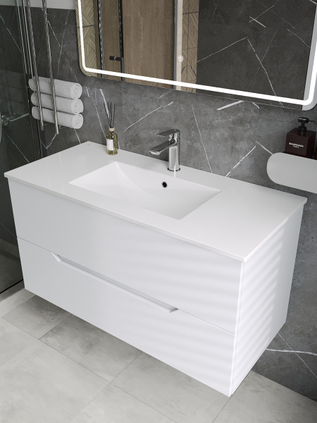 Раковина встраиваемая сверху (101,5х46,5) Agger ASF111000 белый глянец