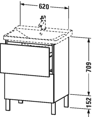 Тумба с раковиной Duravit L-Cube LC660002222+2332650000
