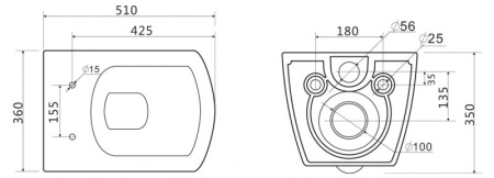Унитаз подвесной безободковый BelBagno CARINA BB514CHR