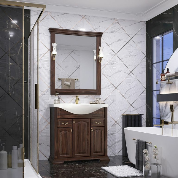 Тумба под раковину Opadiris Риспекто 85 00-00006705 орех антикварный (без раковины)