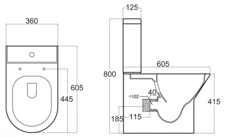 Унитаз-компакт BelBagno Piano BB1223CPR