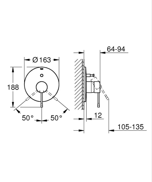 Смеситель для ванны однорычажный Grohe Essence New 19285 GL1 (19285GL1) холодный рассвет глянец