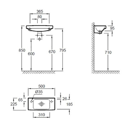 Раковина подвесная (50х22) Jacob Delafon Odeon Up  E4701L-00