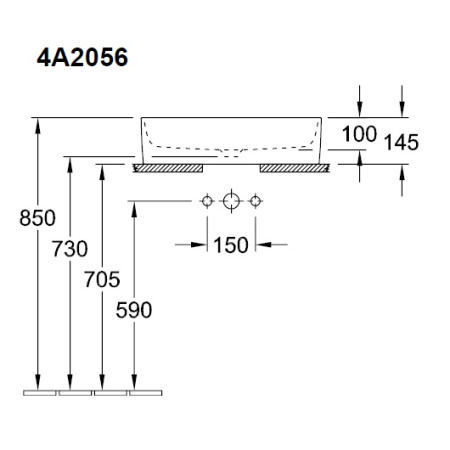 Раковина накладная  (560х360 мм) Villeroy & Boch Collaro 4A205601  CeramicPlus