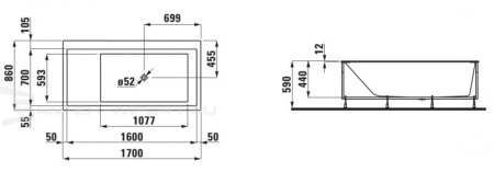 Ванна Laufen Kartell By 2.2433.1.000.616.1