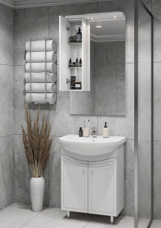 Зеркальный шкаф Aquaton Домус 65 левый белый 1A008202DO01L