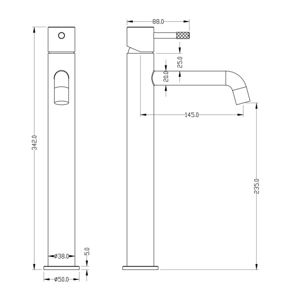 Смеситель для раковины Boheme Uno 462-GM