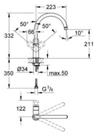 Смеситель для мойки Grohe BauLoop 31368 000 (31368000) хром