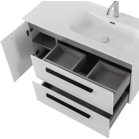 Тумба под раковину Cezares ECO-CER-N-1000-2C-1A-SO-BL-R Bianco Lucido без ручек