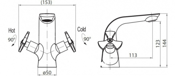 Смеситель для раковины BelBagno Elica ELI-LV-CRM/TRE