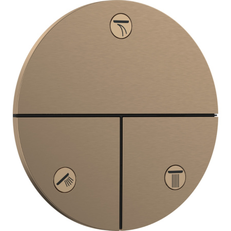 Переключатель потоков на 3 положения Hansgrohe ShowerSelect Comfort S 15558140 шлифованная бронза