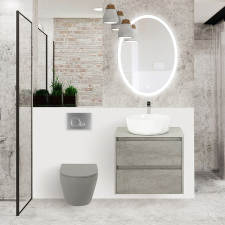 Унитаз подвесной безободковый BelBagno COLORATO BB062CHR-GR