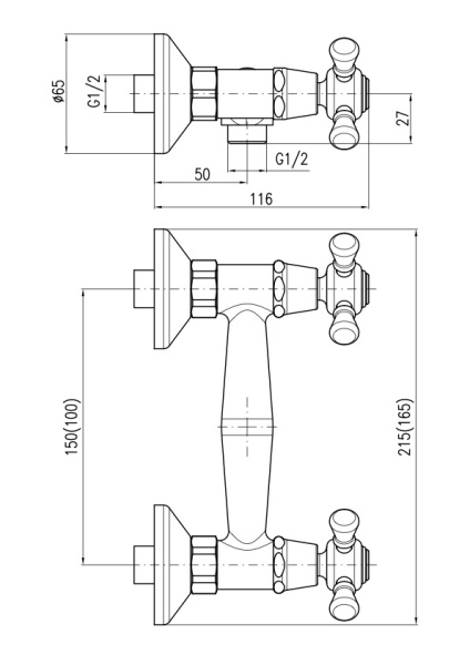 Смеситель для душа Rav Slezak Morava Retro MK380.5Z