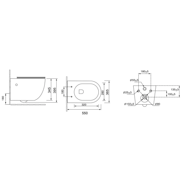 Унитаз подвесной безободковый Grossman Color GR-4411BBLS с сиденьем микролифт