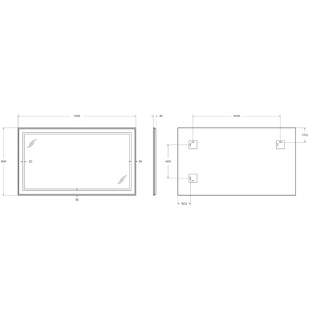 Зеркало (140х80) BelBagno Kraft  SPC-KRAFT-1400-800-SENS-AL с подсветкой