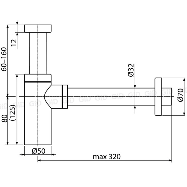 Сифон для раковины Gid G-64GD