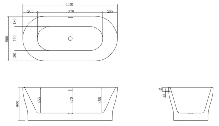Акриловая ванна (150x80) BelBagno BB405-1500-800