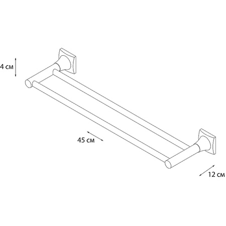 Полотенцедержатель трубчатый двойной Grampus Ocean GR-2002