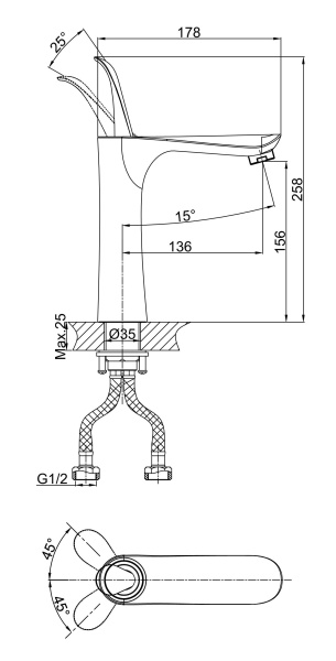 Смеситель для раковины D&K Venice.Baciano (DA1032656)