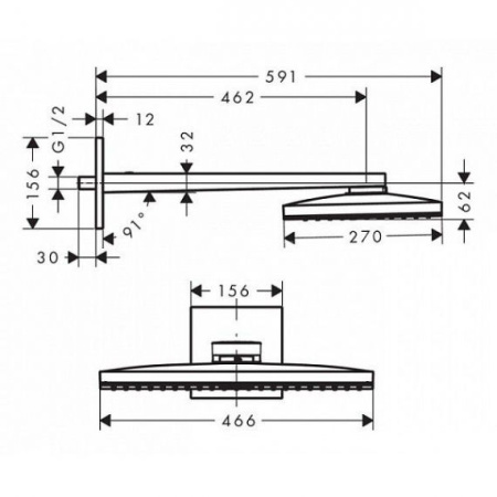 Верхний душ Hansgrohe Rainmaker Select 24003600