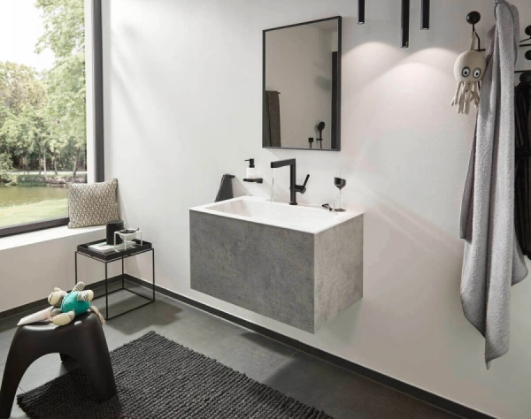 Дозатор для жидкого мыла AddStoris Hansgrohe 41745340 шлифованный черный хром